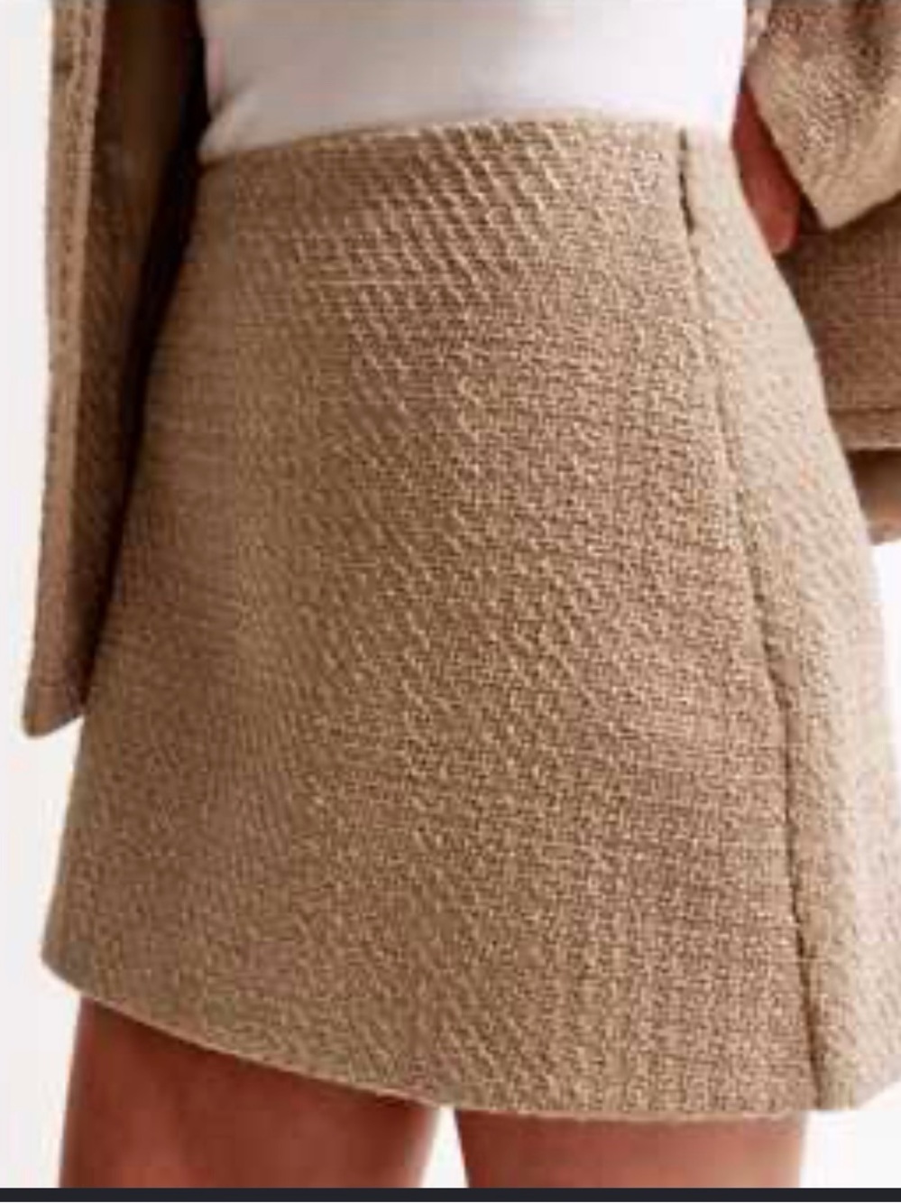 Abercrombie & Fitch Tan Bouclé Mini Skirt size L